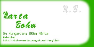 marta bohm business card